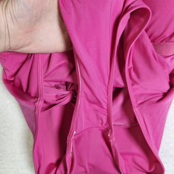 Andie The Capri One Piece Swimsuit Orchid Pink XL V Neck Wrap Slimming Modest - Picture 14 of 14